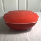 Vintage Pyrex 1.5 QT Red Hostess Casserole dish Bowl 515B and lid 515C *read