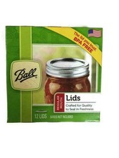 Ball Canning Jar Lids Regular Mouth BPA Free SIlver 12 count Package