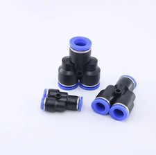 PNEUMATIC PUSH IN FITTING AIR WATER PIPE - Y SHAPE 3 WAY CONNECTOR 4-6-8-10-12MM