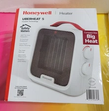 Honeywell UberHeat 5 Ceramic Space Heater, Small Room Portable Heater, White