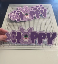 EASTER So Hoppy Bunny Purple premade paper piecing scrapbook diecut 3D