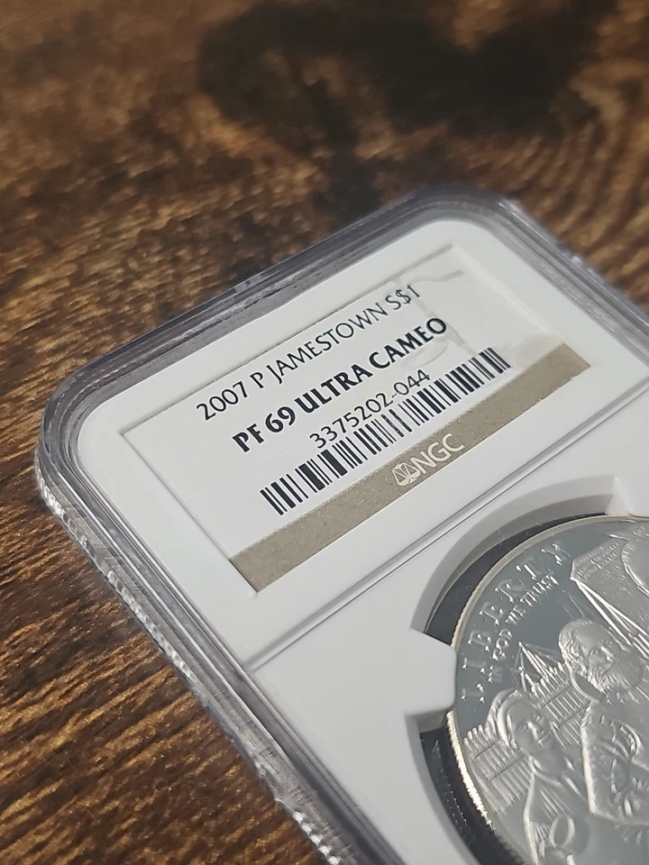 2007-P $1 Silver NGC PF69 JAMESTOWN Dollar 90% Coin Cert # 3375202-044 - Image 4 of 4