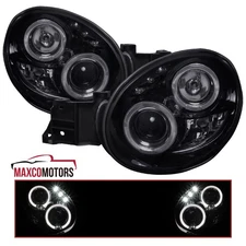 Smoke LED Halo Projector Headlights For 2002-2003 Subaru Impreza WRX Outback L+R