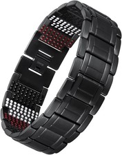 Strengthen Titanium Magnetic Bracelet  Mens Bracelet with Black PVD Coating