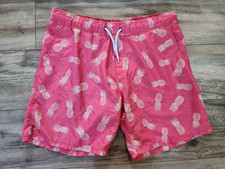 U.S. Apparel Mens Pink Adult Pineapple Print Swim Trunks  Size Small  Lining