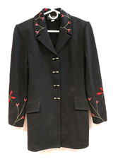 St. John Collection by Marie Gray Women's Knit Jacket size 6 red/green applique