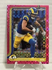 2025 Topps Chrome Puka Nacua Hot Pink X-Fractor #166 Rams