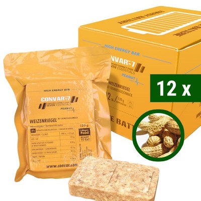 12x Convar-7 High Energy Bar Peanut Weizen-Energie-Riegel Outdoor Nahrung Snack