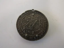 Vintage Abbaye Benedictine French Medallion Keychain Knife File Decatinox Paris