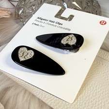 Lululemon Fermagli per Capelli con Pietre Gioielli *Confezione da 2 - Nero
