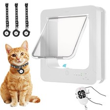 Smart Cat Door with 3 Collar Sensor, RFID Cat Door Collar Activated with Remo...