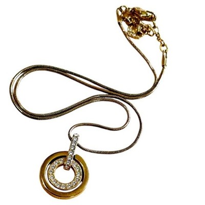 Swarovski Double Halo Circle necklace Authentic Swan crystal rhinestone Jeweled