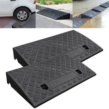 2 Pack Driveway Ramp Heavy Duty Vehicle Curb Rubber Threshold Ramp Professional