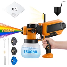 1000W High Power Electric Spray Paint Gun w/3 brass nozzles for Furniture