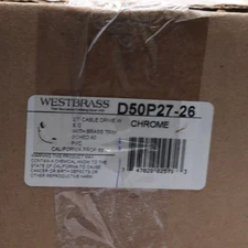 Westbrass Cable Drive Bath Drain Trim Kit PVC Sch 40 Polished Chrome 27"