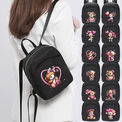 Süßer Mini-Rucksack im Teddybär-Design für Damen, leichte Nylontasche