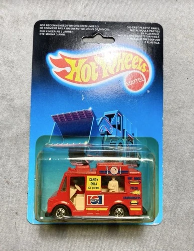 Vintage 1986 Hot Wheels Ice Cream Red Truck Pepsi Logo International Card