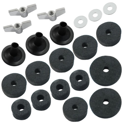 #ad #ad 21 Pcs Black Cymbal Replacement Accessories Set Cymbal Stand Felts Hi Hat Cu... $10.83