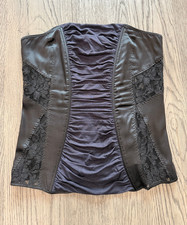 Marciano Vintage Black Silk Lace Women’s Corset Bustier Top Small