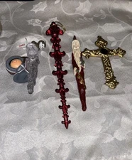 Vintage Assorted Ornaments Lot# 4 Preowned Mixed Materials