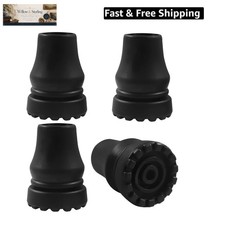 4 Pack 7/8 Inch Rubber Cane Tips - Walking Cane Tips with Reinforced Core for...