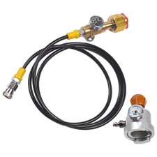 Soda CO2 Filling Adapter with Hose & Pressure...