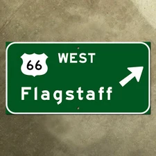 Arizona US 66 Flagstaff highway road freeway guide sign green 1961 I-40 16x8