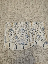 Waverly Fairhaven Chambray Fairfield Blue White Floral 14" x 78" roses Valance 