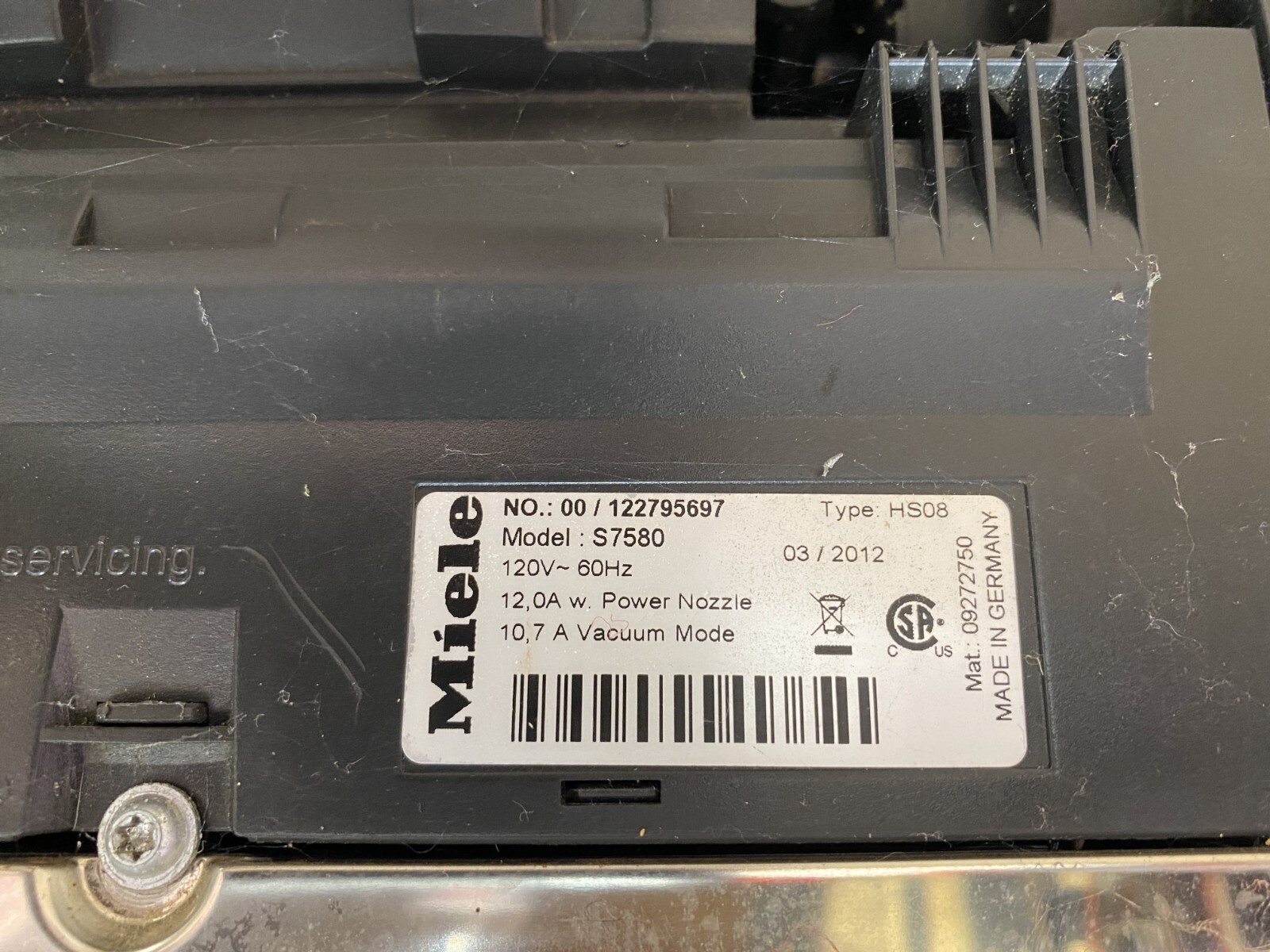 Miele S7580 HEPA Filter 360 Swivel Neck Upright Vacuum Cleaner eBay