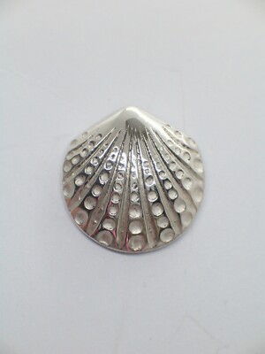 SHELL: Lapel Pin ( Pins ) in Sterling Silver 925 - Bivalve - Cozzi Gioielli