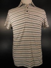Beautiful Men's Medium Ralph Lauren Chaps Black Striped Short Sleeve Polo Shirt