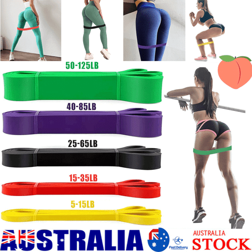 5PCS Heavy Duty Resistance Bands Gym Yoga Loop Strength Fitness Exercise Workout - Bild 19 von 19