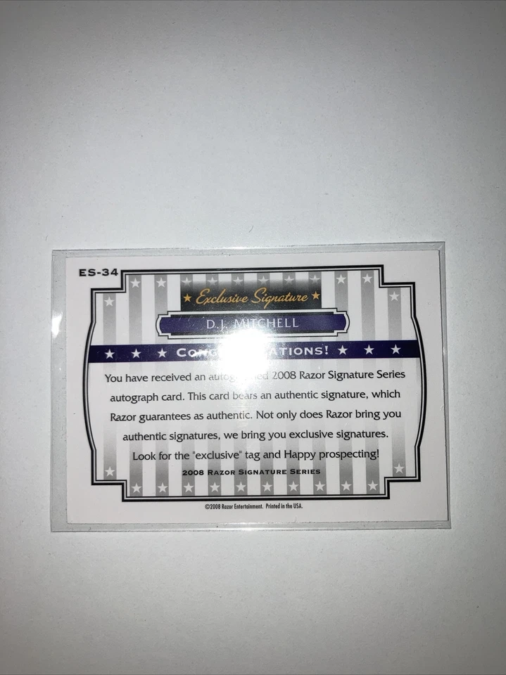 2008 Razor Signature Series assinaturas exclusivas DJ Mitchell #ES-34 automático - Imagem 2 de 2