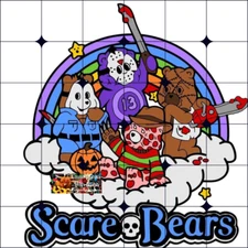 Sublimation Print Halloween Scare Bears Ready to Press Heat Transfer