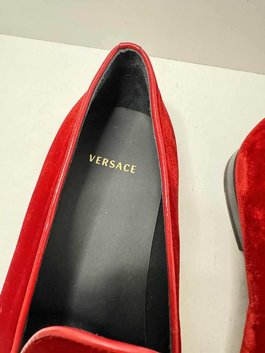 Versace Medusa Red Velvet Loafers Size SOLD OUT