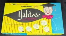 Vintage Yahtzee 1956 Game in Box  E.S Lowe Co. BOARD GAME Original