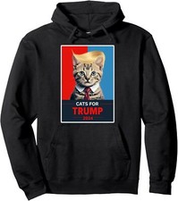 Cats for President Trump Elections 2024 Theme Unisex Hooded Sweatshirt