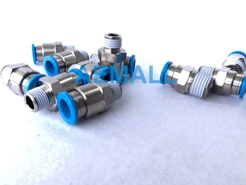 10pc New Festo QS-1/8-8 153004 Push-in Fitting - Picture 4 of 4