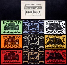 GÜSTROW 1922 XX-RARE ENVELOPE! "Cattle & Castles" Complete Series German Notgeld
