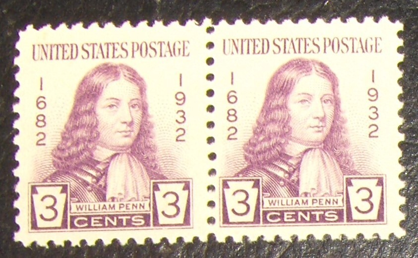 US 3¢ Stamp SC #724 WILLIAM PENN MNH 1932 pair. | eBay