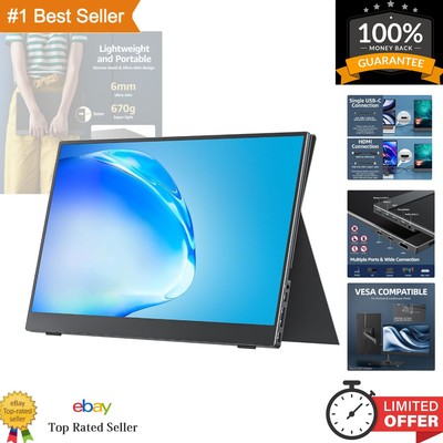 15.6'' FHD Portable Monitor with HDR and FreeSync - Ideal for Laptops & Consoles
