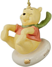 Winnie the Pooh Ornament Lenox Porcelain SLEDDING New NIB 60