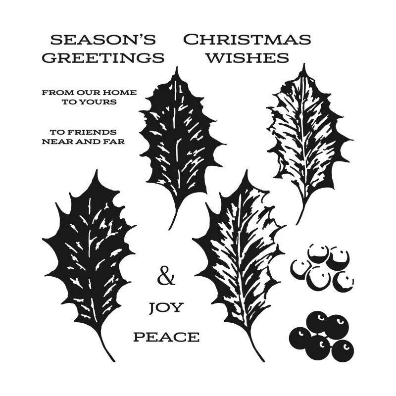 Troqueles de corte de metal hojas de acebo estampillas transparentes plantilla hágalo usted mismo álbumes de recortes manualidades Foto 3 de 4