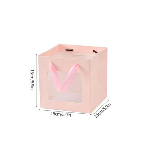 20x Flower Doll Gift Bag Clear Window Packaging Bags Square Box Cake Baking Tote - Picture 33 of 36