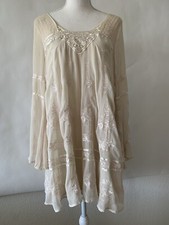 Free People Urban Outfitters Lace boho Festival beige dress mini sz XS /TP fairy