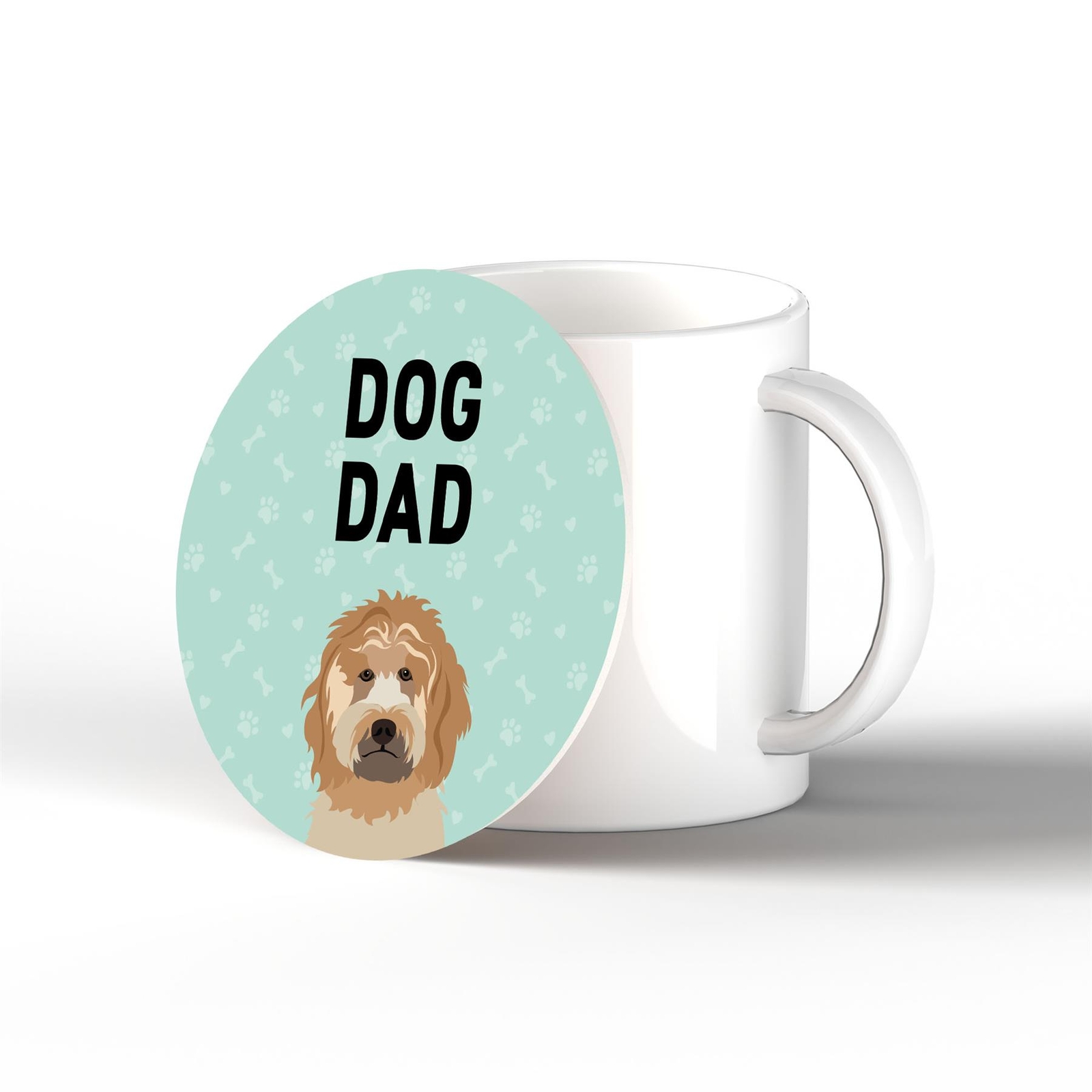 Cockapoo Dog Dad Kate Pearson Illustration Ceramic Circle Coaster Dog Gift