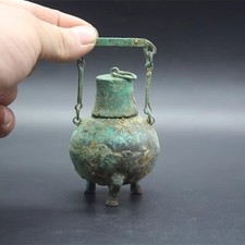 China Copper From FOLK Collection,Old Bronze pot Be unearthed with loop handle
