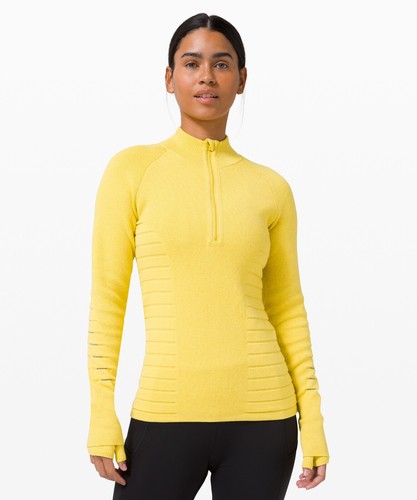 Nwt Lululemon Yellow Half Zip Sweater 