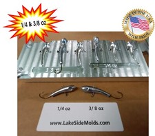 Vertical Jigging Minnow Mold ( 6 cavity ) Size: 1/4 and 3/8 oz ( Starter Kit )