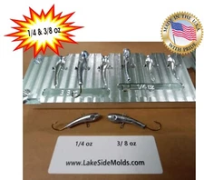 Vertical Jigging Minnow Mold ( 6 cavity ) Size: 1/4 and 3/8 oz ( Starter Kit )